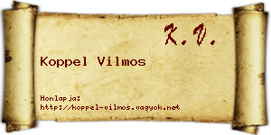 Koppel Vilmos névjegykártya